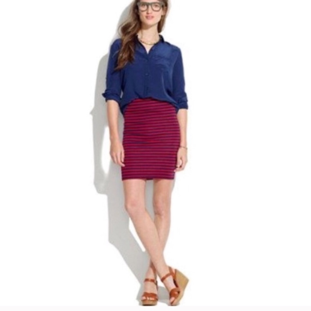 Madewell Striped Downtown Skirt
